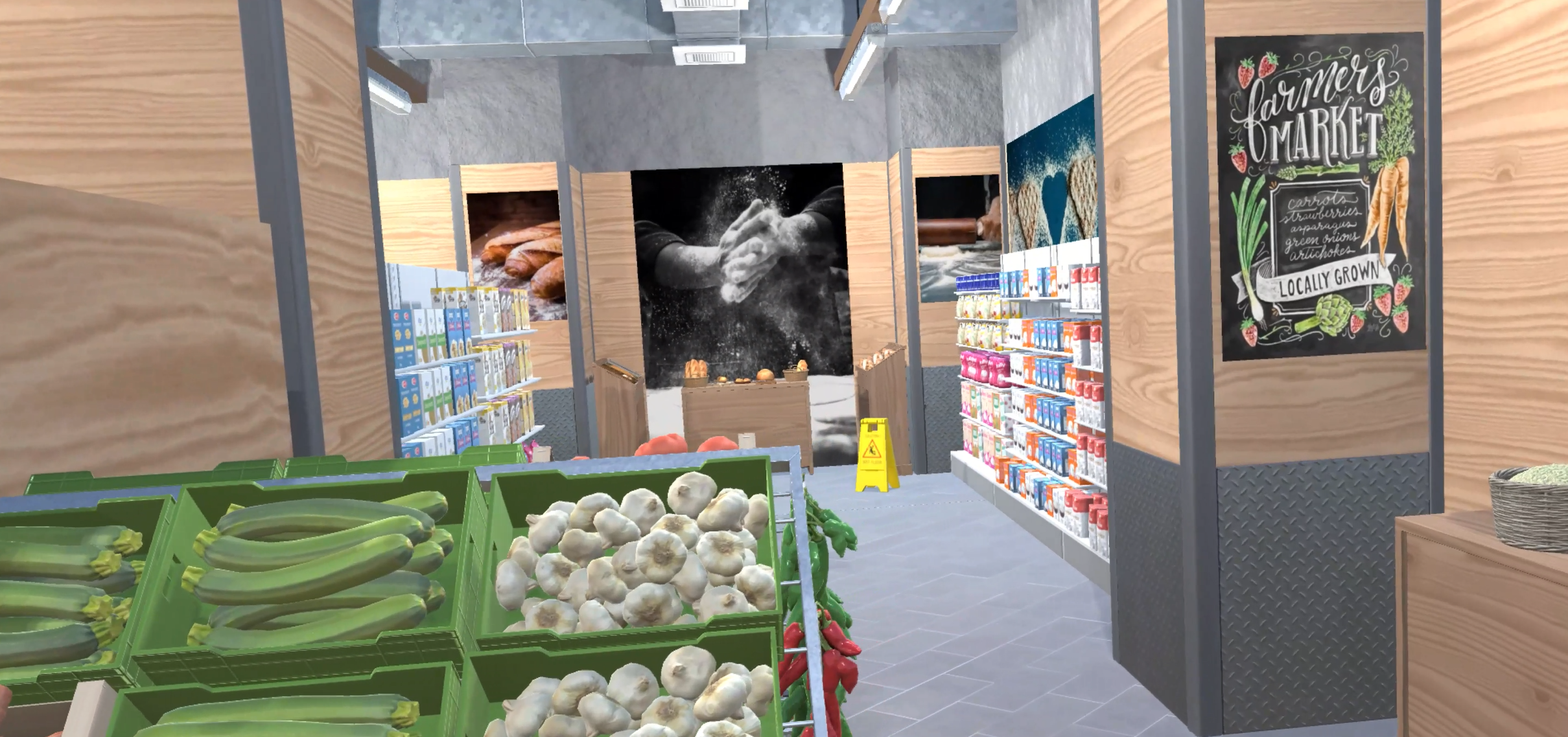 Three-dimensional digital twin of a grocery shop