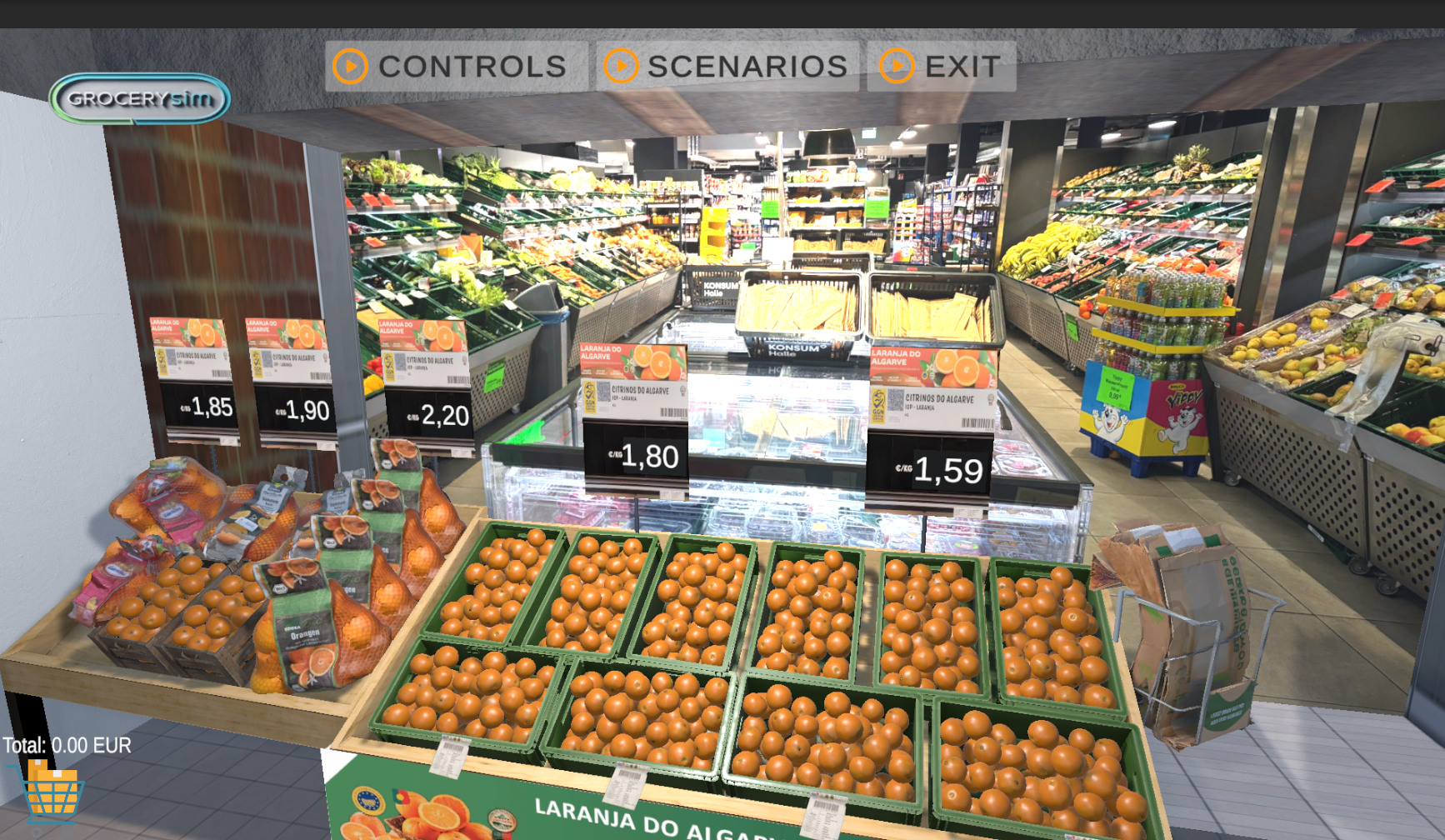 GROCERYsim virtual grocery store interface